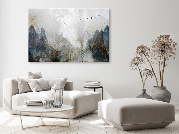 Canvas Art Print Misty Pass (1-piece) Wide - abstract mountain landscape 136325 additionalImage 3