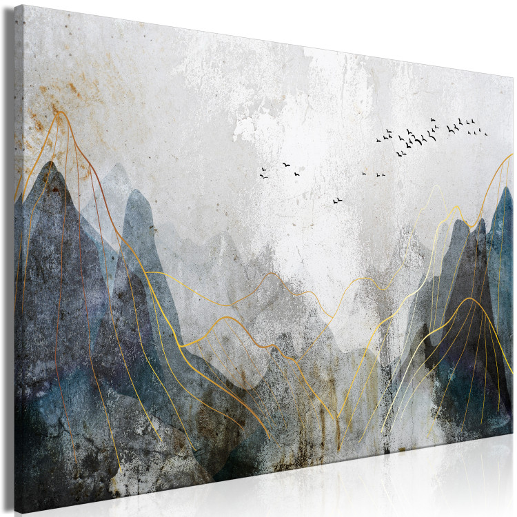 Canvas Art Print Misty Pass (1-piece) Wide - abstract mountain landscape 136325 additionalImage 2