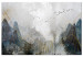 Canvas Art Print Misty Pass (1-piece) Wide - abstract mountain landscape 136325