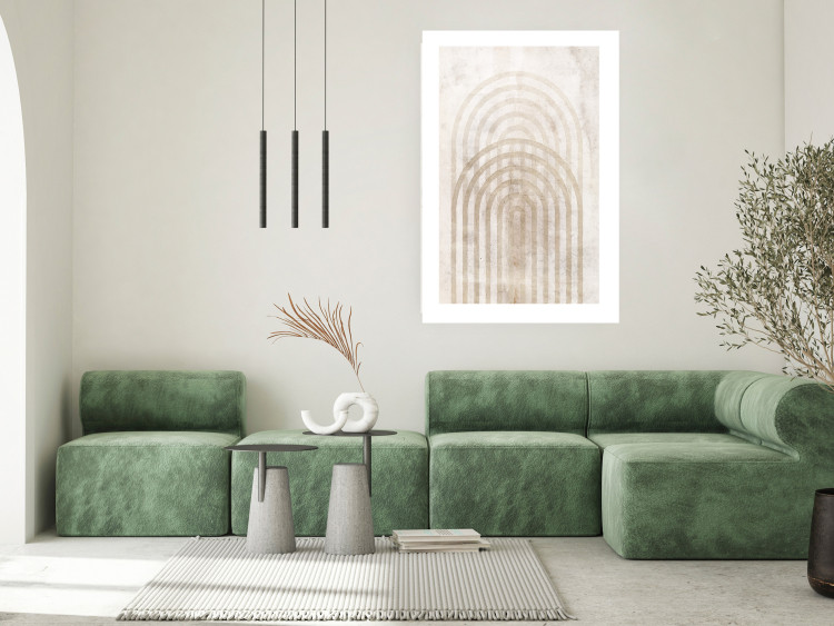 Poster Interweave - beige composition with a unique abstraction in scandi boho style 137225 additionalImage 12