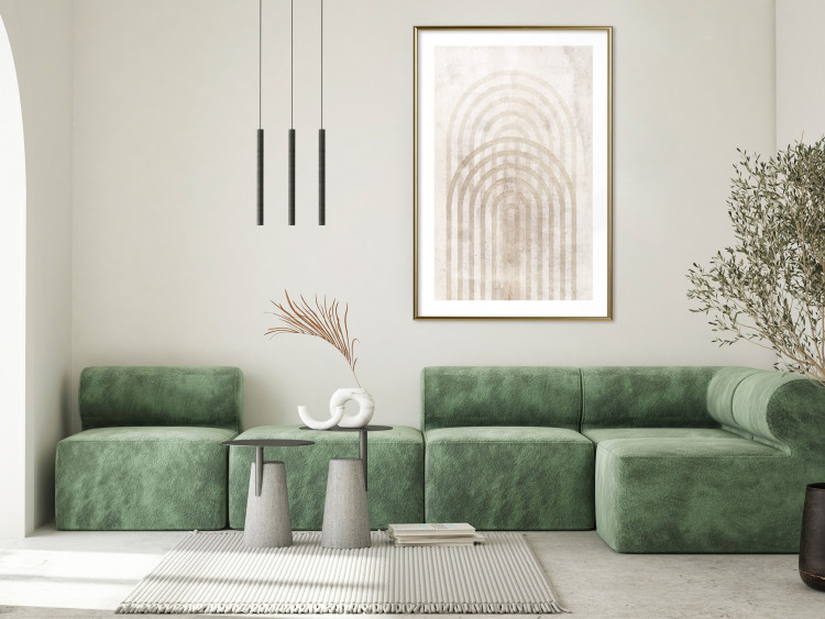 Poster Interweave - beige composition with a unique abstraction in scandi boho style 137225 additionalImage 8