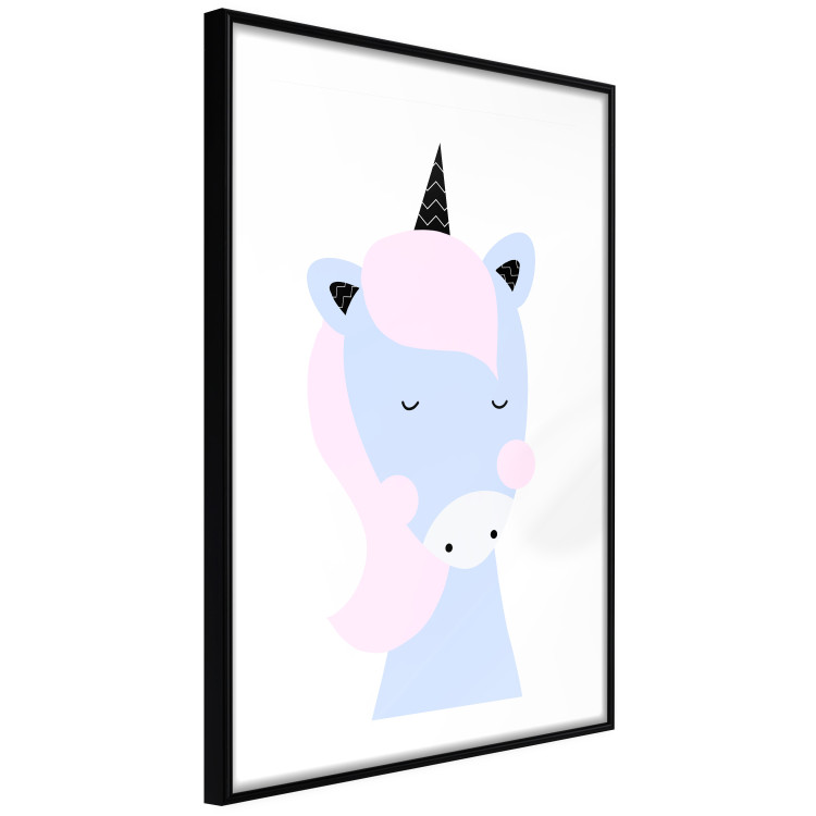 Wall Poster Sweet Unicorn - playful blue animal with a horn on a light background 138125 additionalImage 5