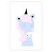 Wall Poster Sweet Unicorn - playful blue animal with a horn on a light background 138125 additionalThumb 9