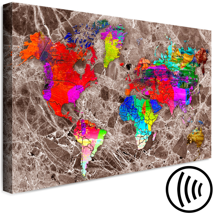 Canvas Print Colorful World (1-piece) - multicolored abstract world map 143925 additionalImage 6