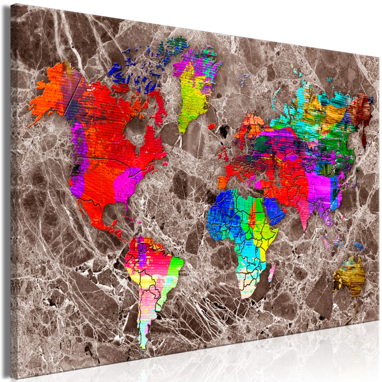 Canvas Print Colorful World (1-piece) - multicolored abstract world map 143925 additionalImage 2