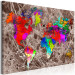 Canvas Print Colorful World (1-piece) - multicolored abstract world map 143925 additionalThumb 2