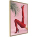 Poster Red Tights - Woman Legs, High Heels and Palm Leaf on a Pink Background 144125 additionalThumb 7