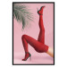 Poster Red Tights - Woman Legs, High Heels and Palm Leaf on a Pink Background 144125 additionalThumb 17