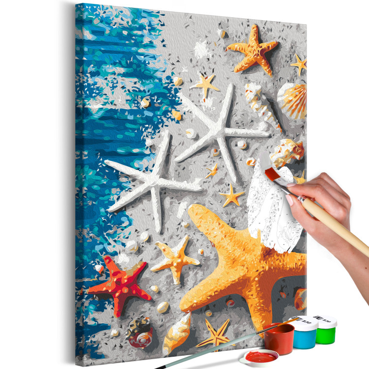 Paint by number Sand and Seashells - Starfish and Sea Elements on Blue Boards 144525 additionalImage 6