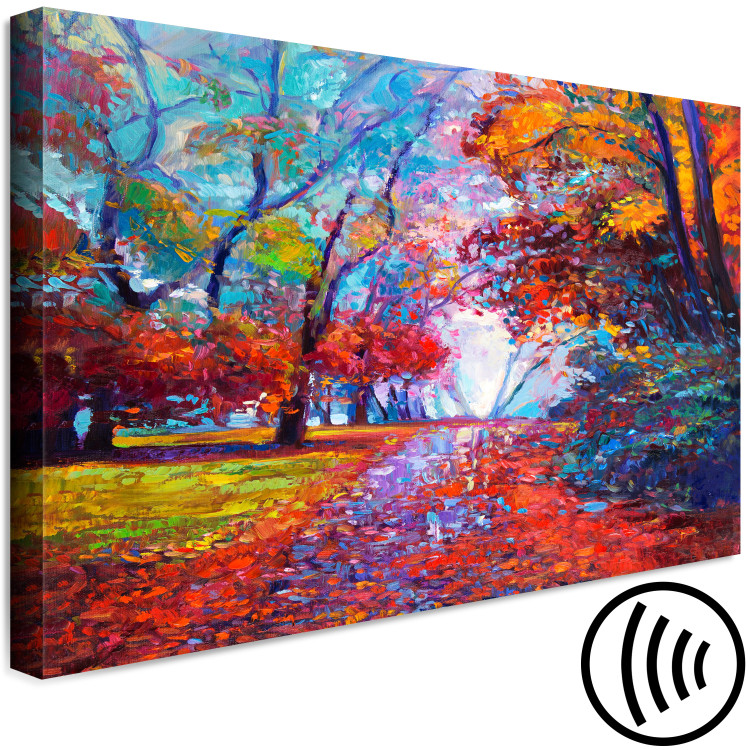 Canvas Print In the Autumn Park - Painted September Landscape With Colorful Trees 145525 additionalImage 6