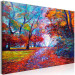 Canvas Print In the Autumn Park - Painted September Landscape With Colorful Trees 145525 additionalThumb 2