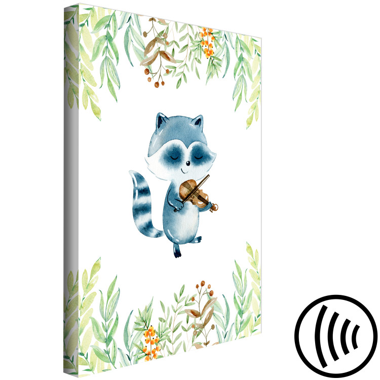 Canvas Print Musical Raccoon - Illustration for Children Painted With Watercolor 149825 additionalImage 6