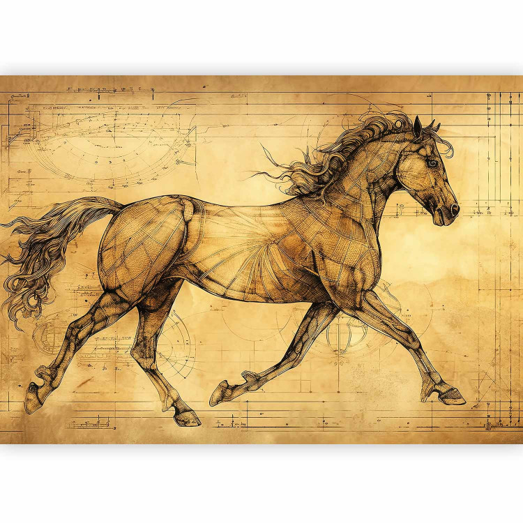 Wall Mural Animal Study - A Sketch of a Horse Inspired by Da Vinci’s Work 151025 additionalImage 1