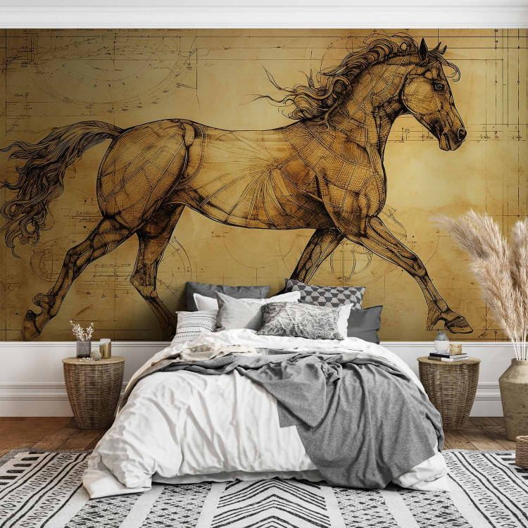 Wall Mural Animal Study - A Sketch of a Horse Inspired by Da Vinci’s Work 151025 additionalImage 2