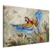 Canvas Parrot in the Jungle - A Colorful Bird Among the Delicate Leaves of a Monstera 151525 additionalThumb 2