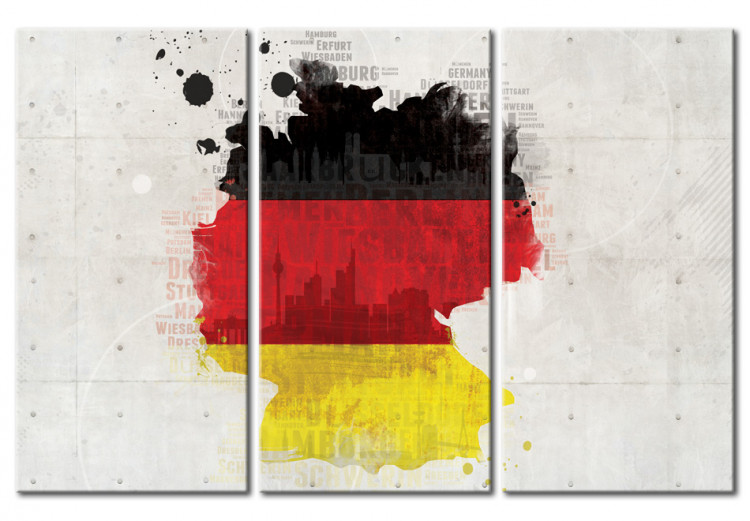 Canvas Map of Germany - triptych 55425