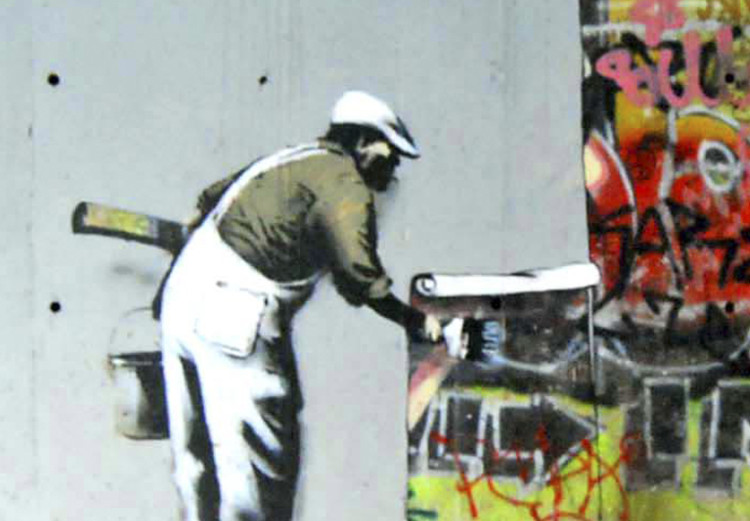 Canvas Art Print Wallpaper graffiti (Banksy) 58925 additionalImage 5