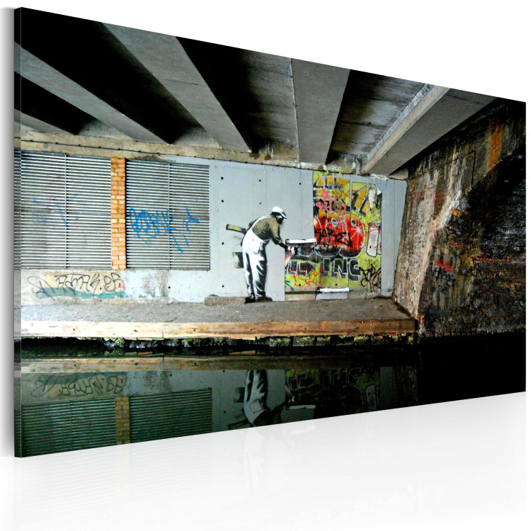 Canvas Art Print Wallpaper graffiti (Banksy) 58925 additionalImage 2