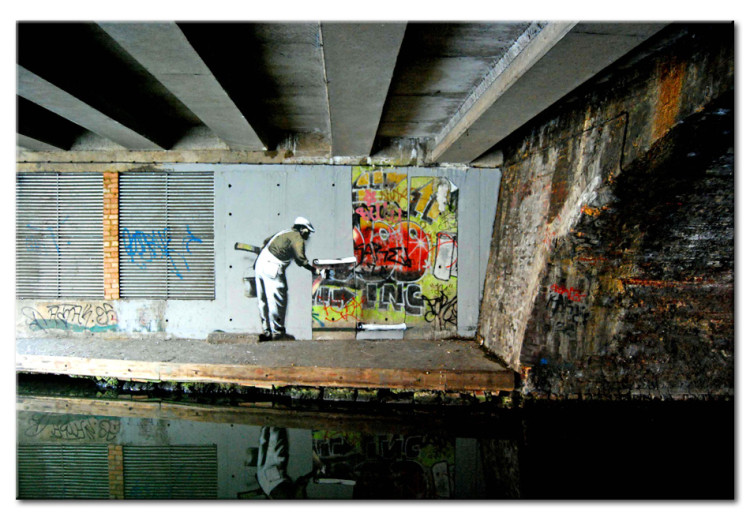 Canvas Art Print Wallpaper graffiti (Banksy) 58925