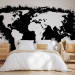 Photo Wallpaper Black and White World - Map with White Continents and Black Oceans 60025 additionalThumb 2