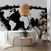 Photo Wallpaper Black and White World - Map with White Continents and Black Oceans 60025 additionalThumb 8