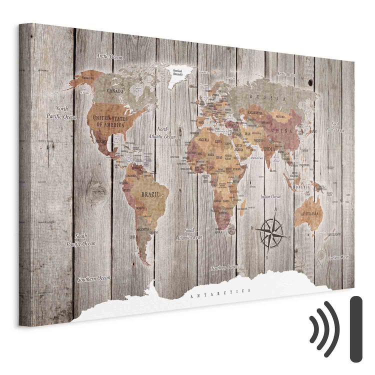 Canvas World Map: Wooden Stories 91925 additionalImage 8