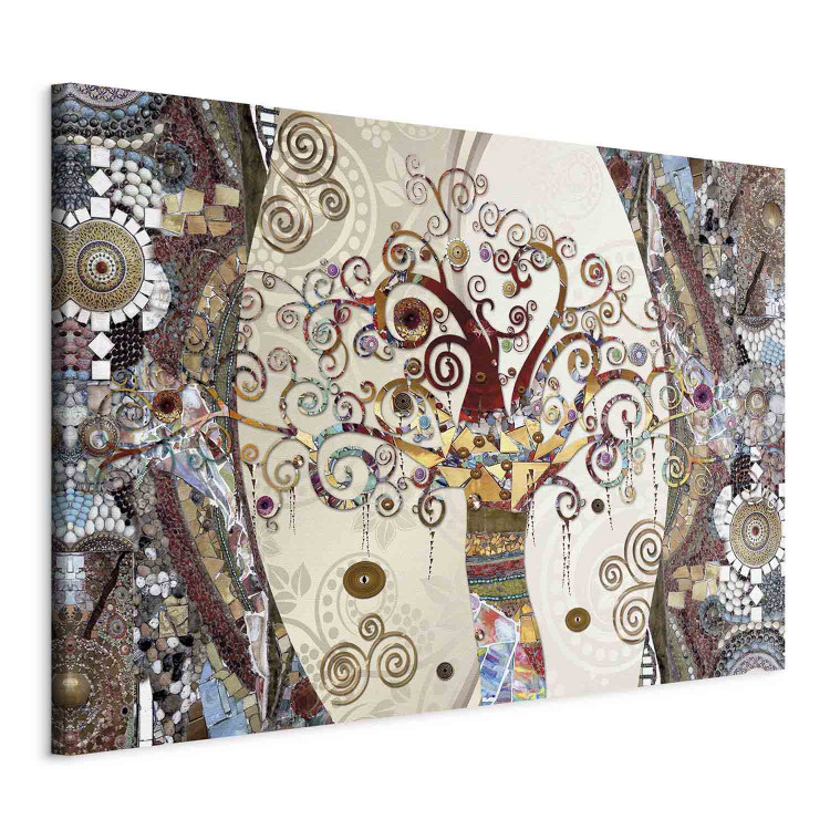 Canvas Gustav Klimt's Spiral Patterns (1-part) - Colorful Tree in Art 96025 additionalImage 2