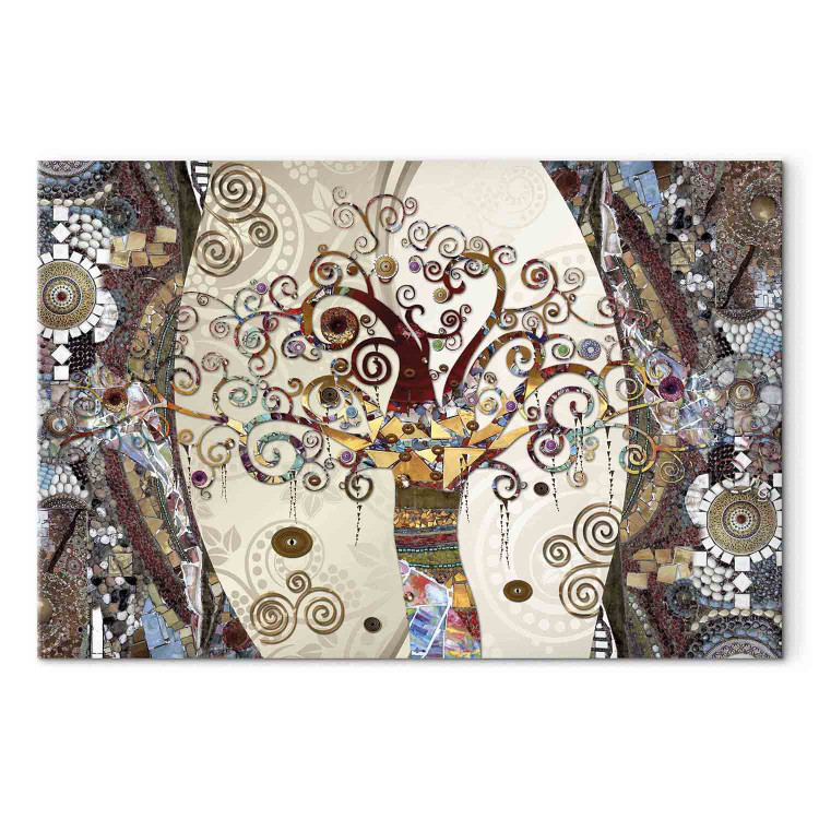 Canvas Gustav Klimt's Spiral Patterns (1-part) - Colorful Tree in Art 96025 additionalImage 7