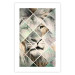 Poster Lion on the Chessboard - wild cat in a colorful geometric abstraction 114435 additionalThumb 20
