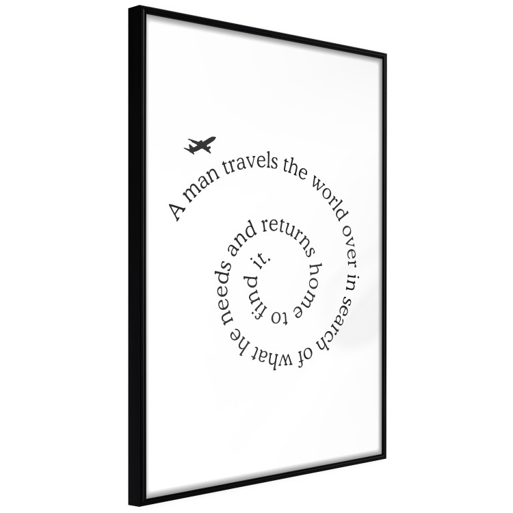 Poster Traveler - black airplane and English text on a solid background 114635 additionalImage 11