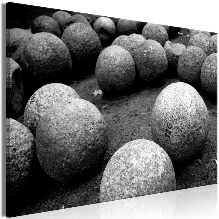 Canvas Stone Shades of History (1-part) - Black and White Vintage Background 115035 additionalImage 2