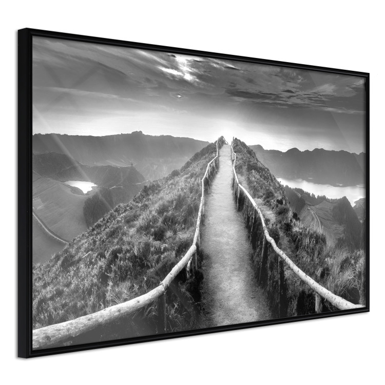Wall Poster Azores - black and white landscape with a view of the sky and mountain road 115135 additionalImage 10