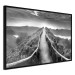 Wall Poster Azores - black and white landscape with a view of the sky and mountain road 115135 additionalThumb 12