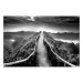 Wall Poster Azores - black and white landscape with a view of the sky and mountain road 115135