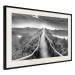 Wall Poster Azores - black and white landscape with a view of the sky and mountain road 115135 additionalThumb 3