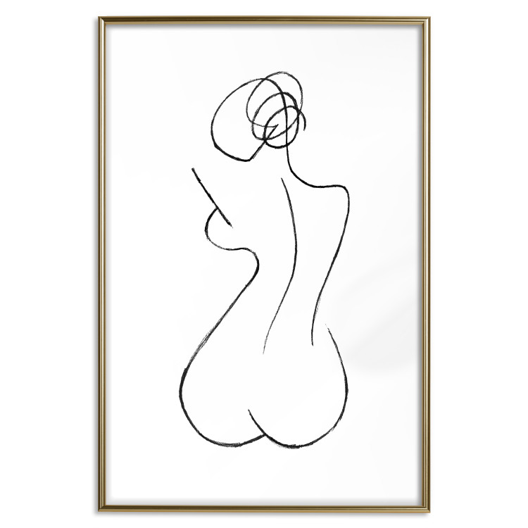 Poster Female Shapes - minimalist black and white line art with a woman 115235 additionalImage 14