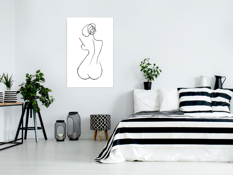 Poster Female Shapes - minimalist black and white line art with a woman 115235 additionalImage 2