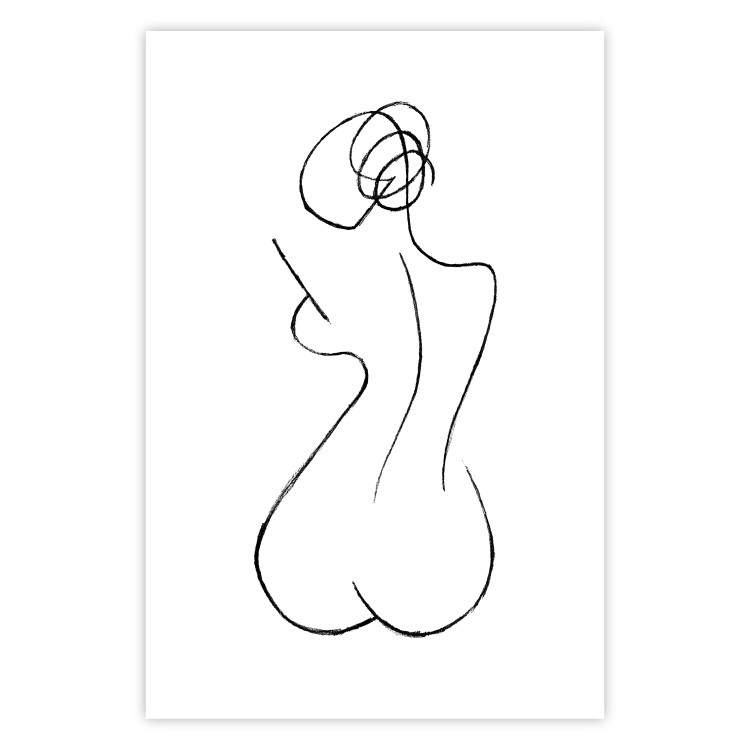 Poster Female Shapes - minimalist black and white line art with a woman 115235 additionalImage 19