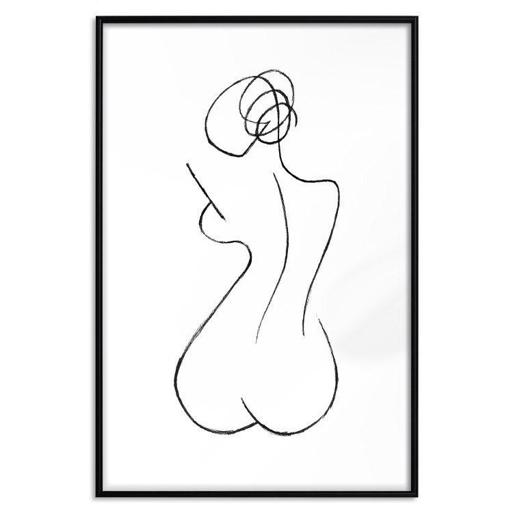 Poster Female Shapes - minimalist black and white line art with a woman 115235 additionalImage 15