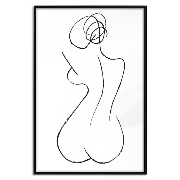 Poster Female Shapes - minimalist black and white line art with a woman 115235 additionalImage 18