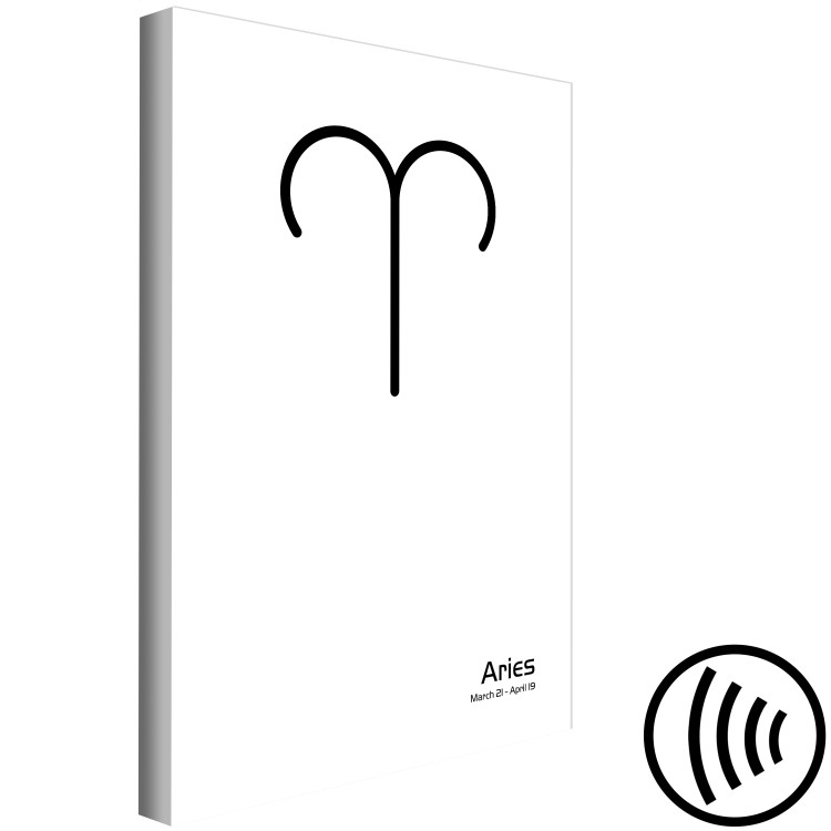 Canvas Print Aries zodiac sign - black and white graphics with black lettering 117035 additionalImage 6