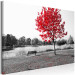 Canvas Autumn Tone (1-part) - Gray Photo of Red Tree 117135 additionalThumb 2