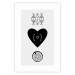 Poster Two Hearts and a Trunk - simple black and white composition in original pattern 117335