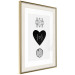 Poster Two Hearts and a Trunk - simple black and white composition in original pattern 117335 additionalThumb 2
