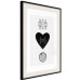 Poster Two Hearts and a Trunk - simple black and white composition in original pattern 117335 additionalThumb 3