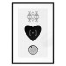 Poster Two Hearts and a Trunk - simple black and white composition in original pattern 117335 additionalThumb 24