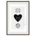 Poster Two Hearts and a Trunk - simple black and white composition in original pattern 117335 additionalThumb 18