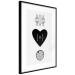 Poster Two Hearts and a Trunk - simple black and white composition in original pattern 117335 additionalThumb 10