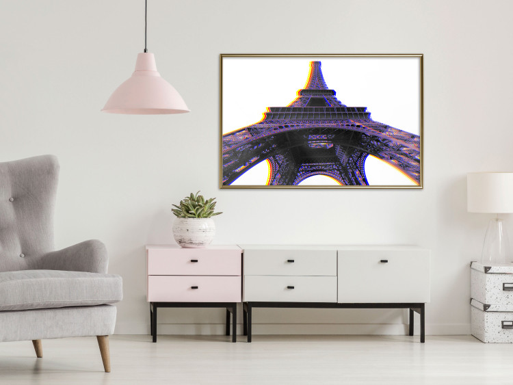 Poster Architectural Hypnosis - purple Eiffel Tower from a frog's perspective 117935 additionalImage 5