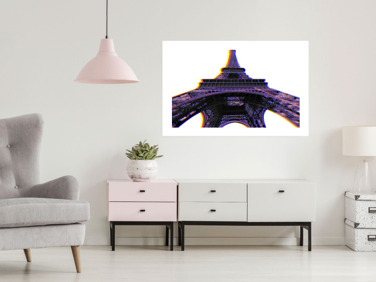 Poster Architectural Hypnosis - purple Eiffel Tower from a frog's perspective 117935 additionalImage 2